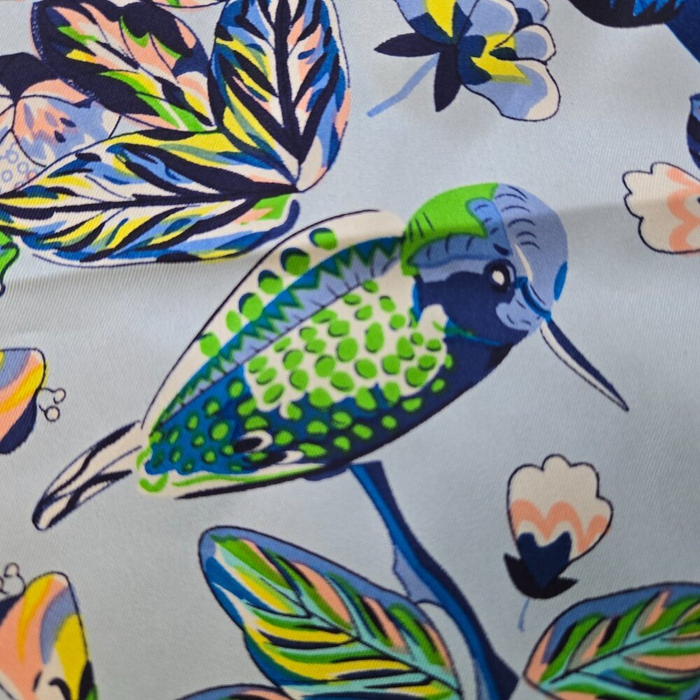 NEW Echo Square Silk Scarf Blue Birds - Picture 7 of 10